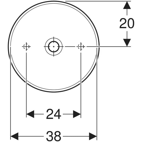 500.768.01.2  LAY-ON WASHBASIN VARIFORM, ROUND:D=40CM, OVERFLOW=WITHOUT, WHITE  GEBERIT - 7 PCS