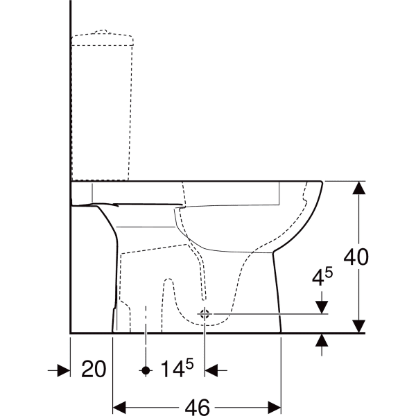 500.151.01.1 SELNOVA FLOOR-STANDING WC FOR CLOSE-COUPLED EXPOSED CISTERN GEBERIT - 62 PCS