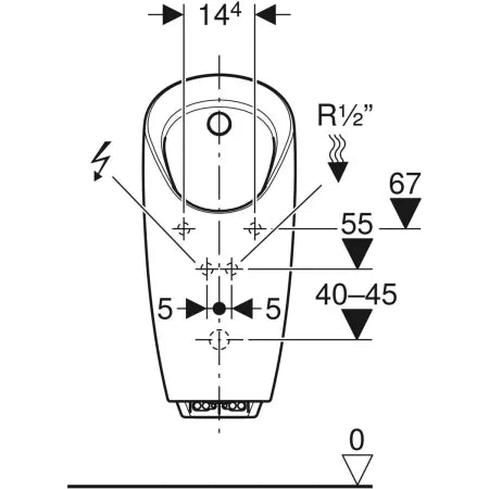 116.075.00.1 URINAL PREDA FOR INTEGRATED CONTROL - GEBERIT - 27 PCS