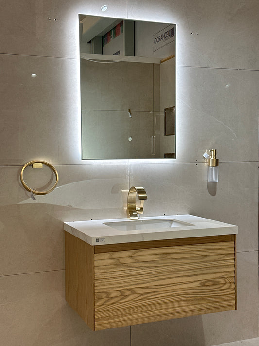 YB-2023-061 CERAMIC BASIN WITH CABINET(800X550MM) & MIRROR(800X600MM) - WONDERFUL HK - 2 SET