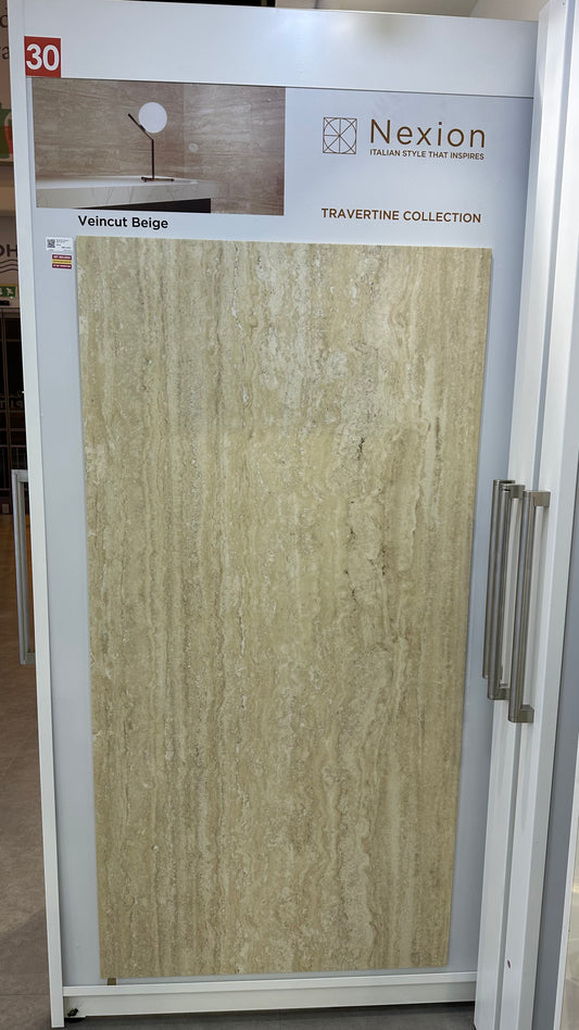 TRAVERTINE VEINCUT BEIGE LAPPATO MATT 79.8X159.8CM - NEXION - 627 M2