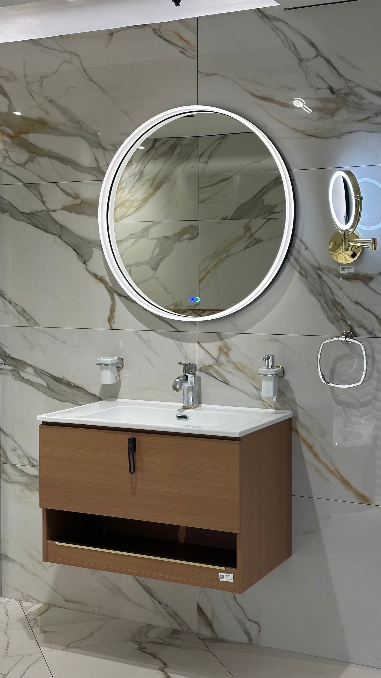 NVR-800C-TNMP NAVARRA CABINET FOR QW033-9080S49-HG CABINET BASIN WITH NVR-MY001-800 LED ROUND MIRROR - QUEENSWOOD - 0 SET
