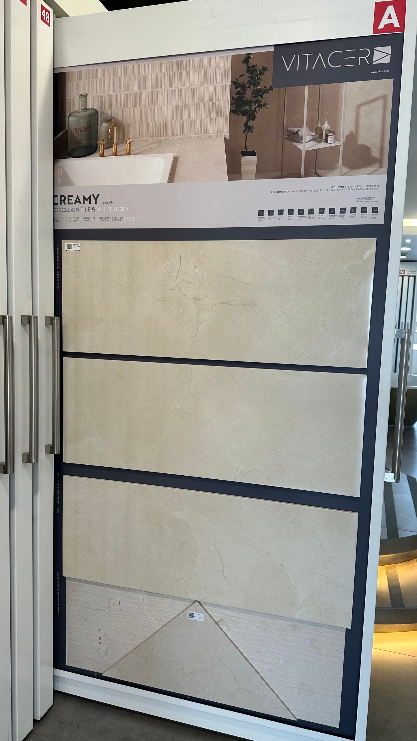 P.B. CREAMY BRILLO 33.3X90 CM RECT. 1A - VITACER SPAIN - 1 M2
