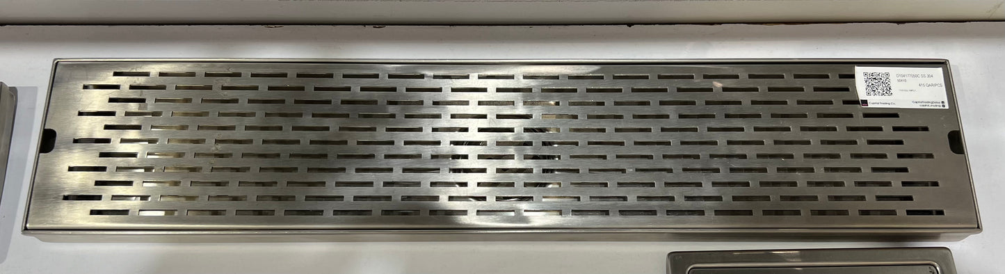 D104177050C SS 304 SHOWER CHANNEL WITH DENSE LINES MATT FINISH 500X100X20 OUTLET 2" TRANSEL IMPEX - 2 PCS