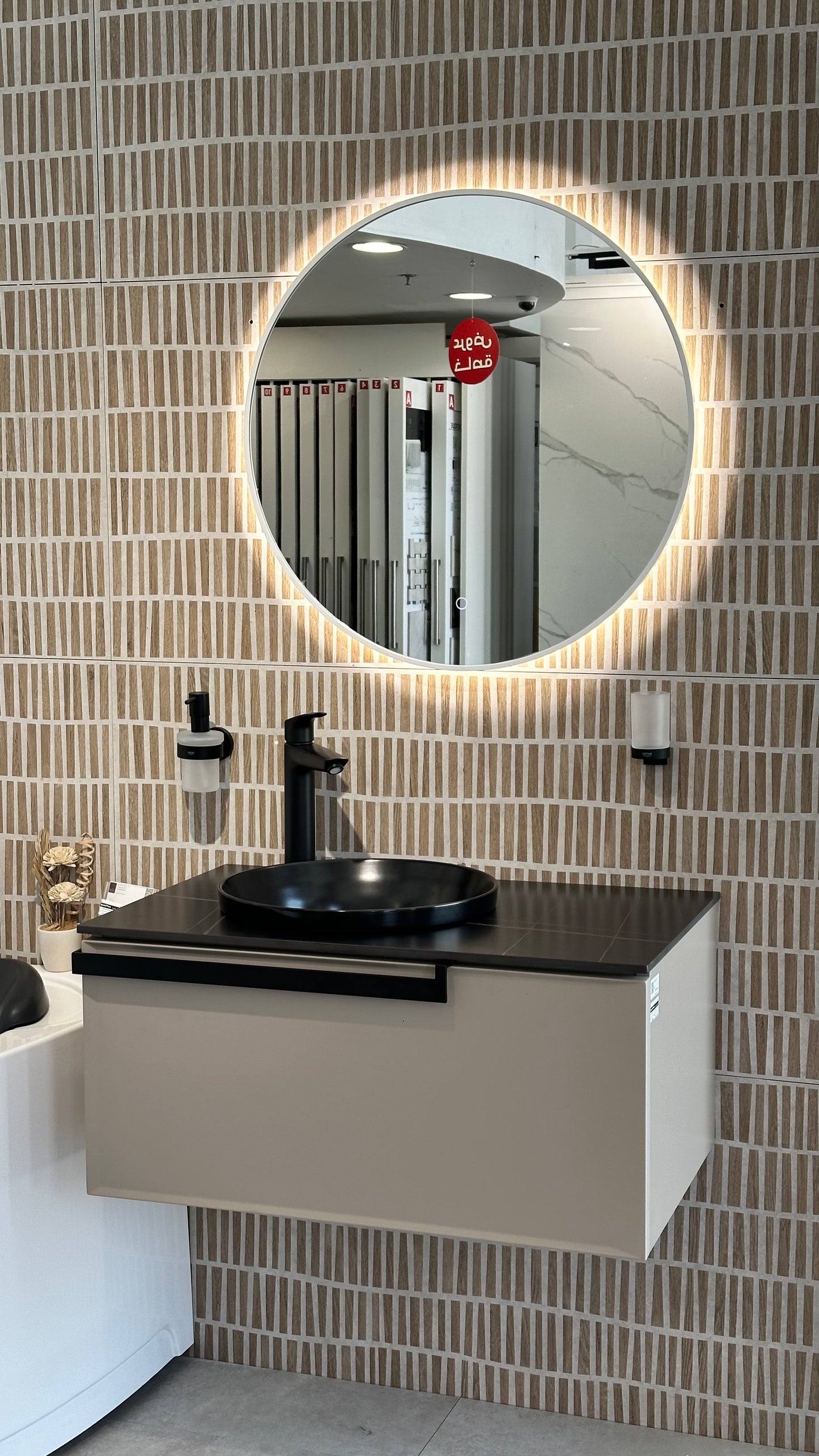 LC-800L CABINET FOR LC-800L-TM COUNTER TOP & LC-4040B BASIN WITH LC-800J LED MIRROR - QUEENSWOOD - 11 SET