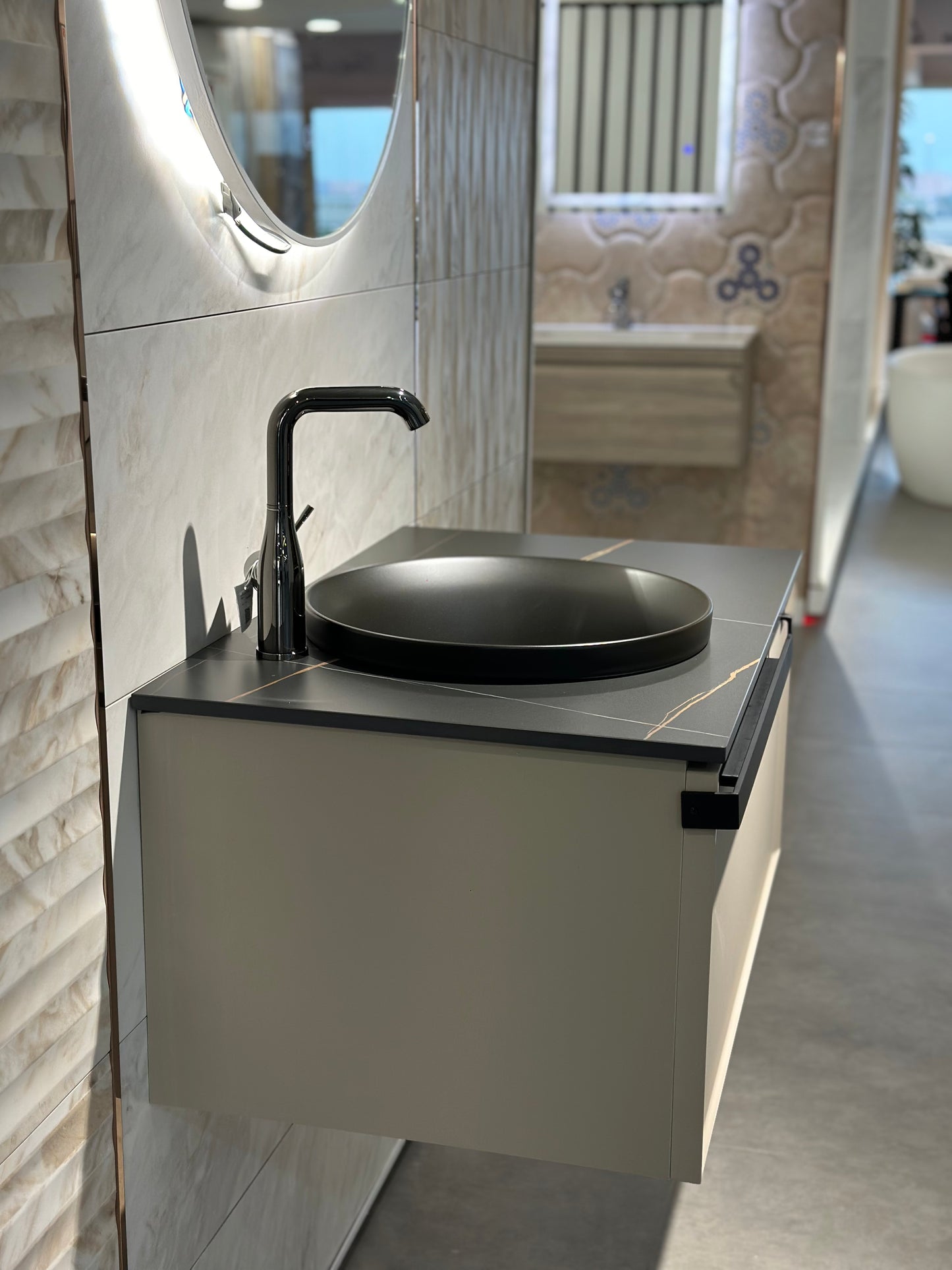 LC-800L CABINET FOR LC-800L-TM COUNTER TOP & LC-4040B BASIN WITH DR-700J LED MIRROR - QUEENSWOOD - 1 SET