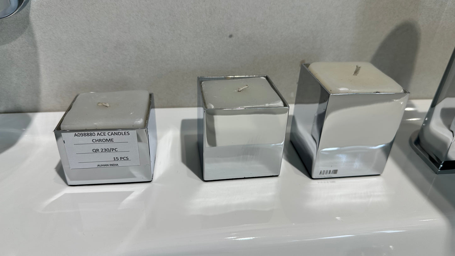 A098880 ACE CANDLES CHROME AUHNA INDIA - 13 PCS