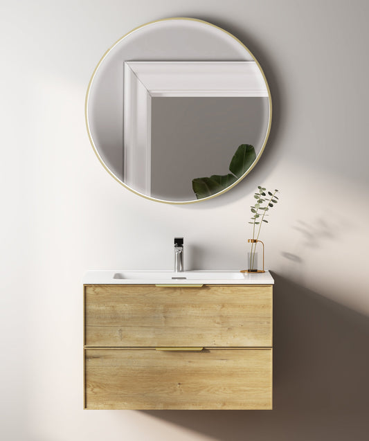 YBC216-080 BATHROOM CABINET WITH YM240-080 LED MIRROR, YB216-080 BASIN-SINGLE BOWL & YC216-080 BASE CABINET-2 DRAWER - LUCCA - 13 SET