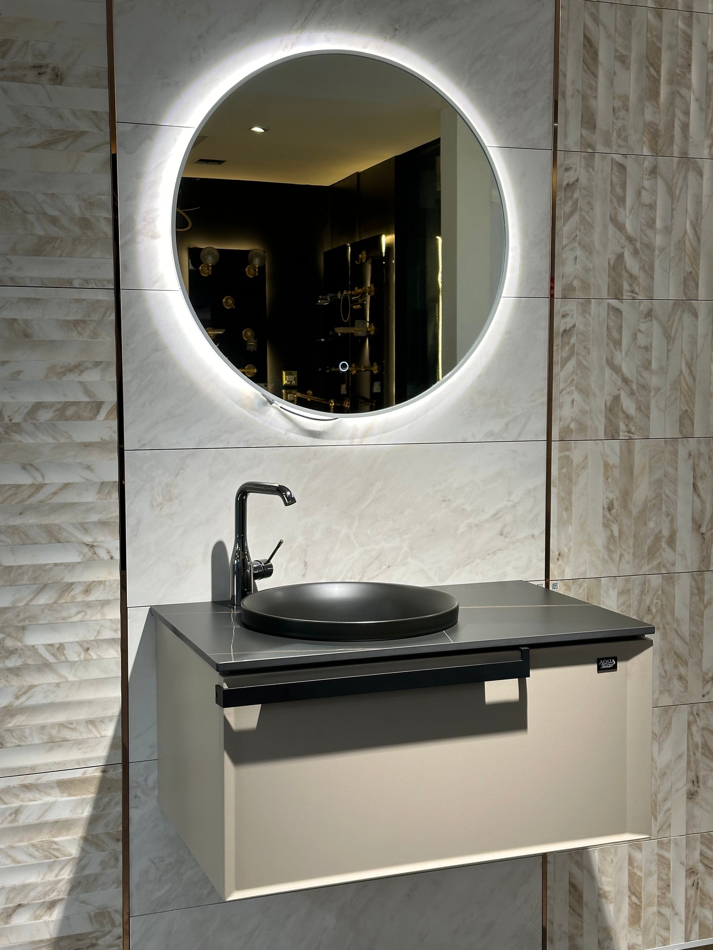 LC-800L CABINET FOR LC-800L-TM COUNTER TOP & LC-4040B BASIN WITH DR-700J LED MIRROR - QUEENSWOOD - 1 SET