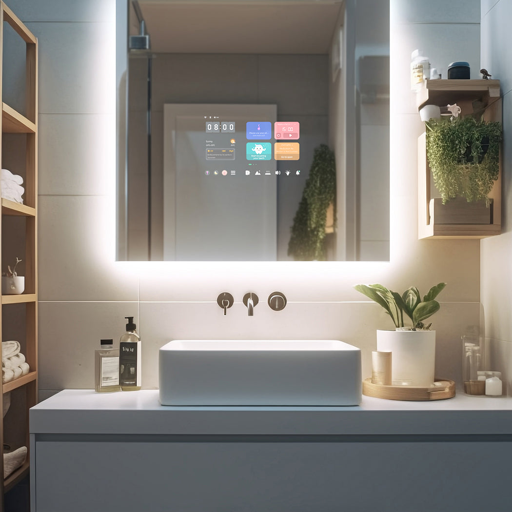 K7090 SMART MIRROR 700X900X30MM, 10.1 INCH TOUCH SCREEN, ANDROID 11 OS, 2+32G, CAPACITIVE TOUCH SCREEN WITH 10 TOUCH POINTS, FRAMELESS SLIM STRUCTURE, WITH LED BACKLIGHT - VERCON CHINA - 10 PCS