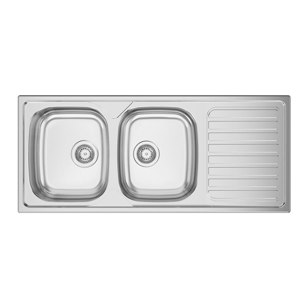 RODI OKIO LINE 116 FLAT DOUBLE BOWL KITCHEN SINK WITH WASTE KIT 116X50CM - RODI PORTUGAL - 237 PCS