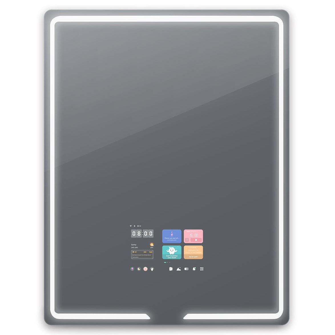 S7090 SMART MIRROR 700X900MM, 10.1 INCH TOUCH SCREEN, ANDROID 11 OS, 2+32G, CAPACITIVE TOUCH SCREEN WITH 10 TOUCH POINTS, FRAMELESS SLIM STRUCTURE, WITH LED BACKLIGHT - VERCON CHINA - 10 PCS