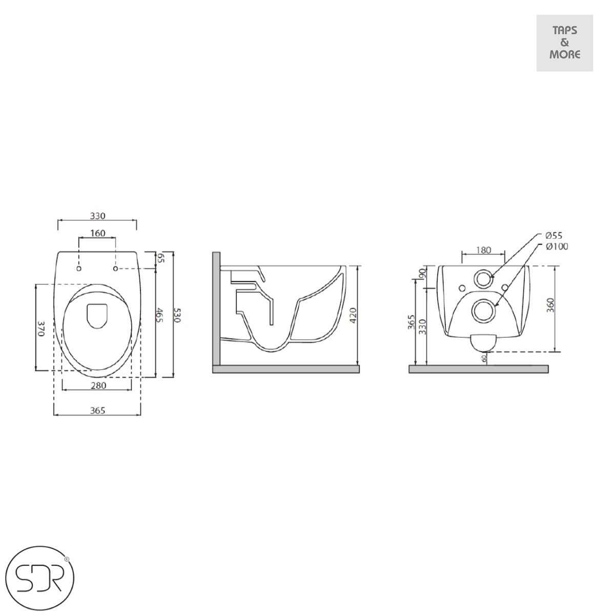 BULL VERTIGO WALL HUNG WC WITH SOFT-CLOSE SLIM SEAT AND COVER & SCREWS - SDR ITALY - 3 SET