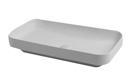 ESO75B1 ELEGANCE SOFT INSET OVER COUNTER WASH BASIN 75X40 CM SHINY WHITE AZZURRA ITALY - 1 PCS