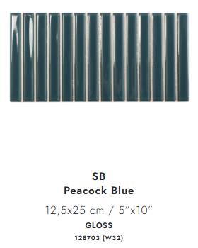 128703 SB PEACOCK BLUE 12.5X25CM - WOW SPAIN - 48 M2