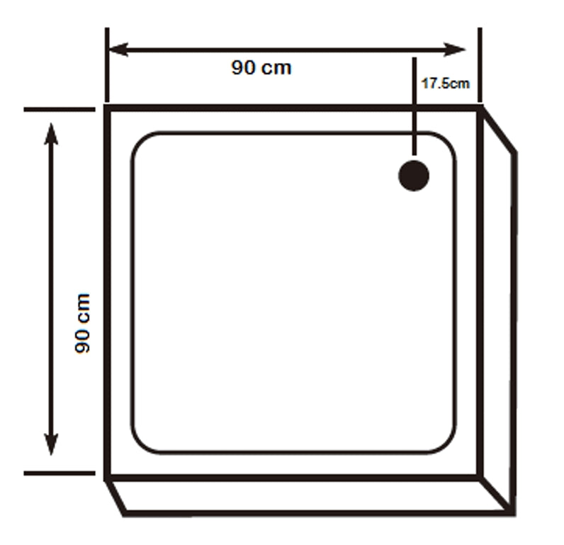 SQPL 175 ACRYLIC SHOWER TRAY WHITE 90X90CM - SANITEC UAE - 25 PCS