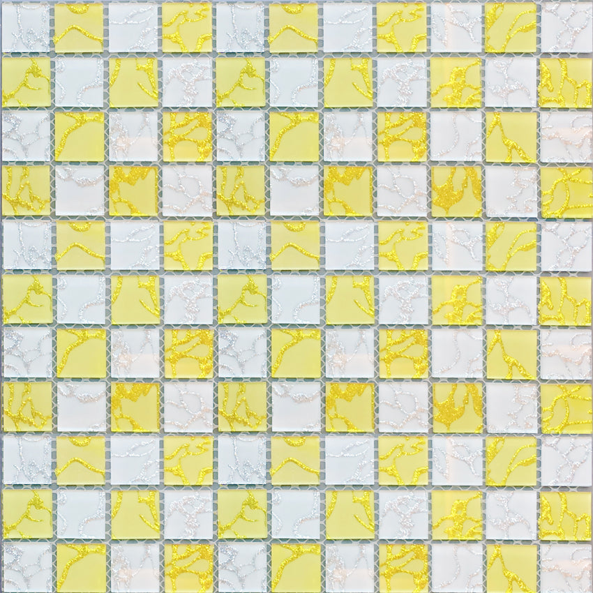 TA27 MOSAIC GLASS YELLOW 30X30 CM WONDERFUL HK - 28 PCS