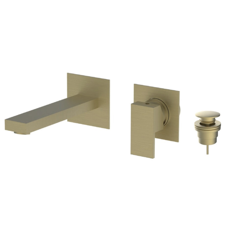 CUB318SB-418 CUBE WALL MOUNTED WASHBASIN MIXER (2 PC.) WITH CONCEALED BODY WITH CLIC-CLAC WASTE SET - T&M DESIGN - 5 SET