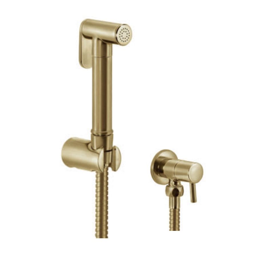 SSDVO1051SB ROUND SHATTAF SHOWER SET (TRIGGER SPRAY, WALL BRACKET, ANGLE VALVE 1/2X1/2 & 120CM HOSE) GOLD - T&M DESIGN - 1 SET