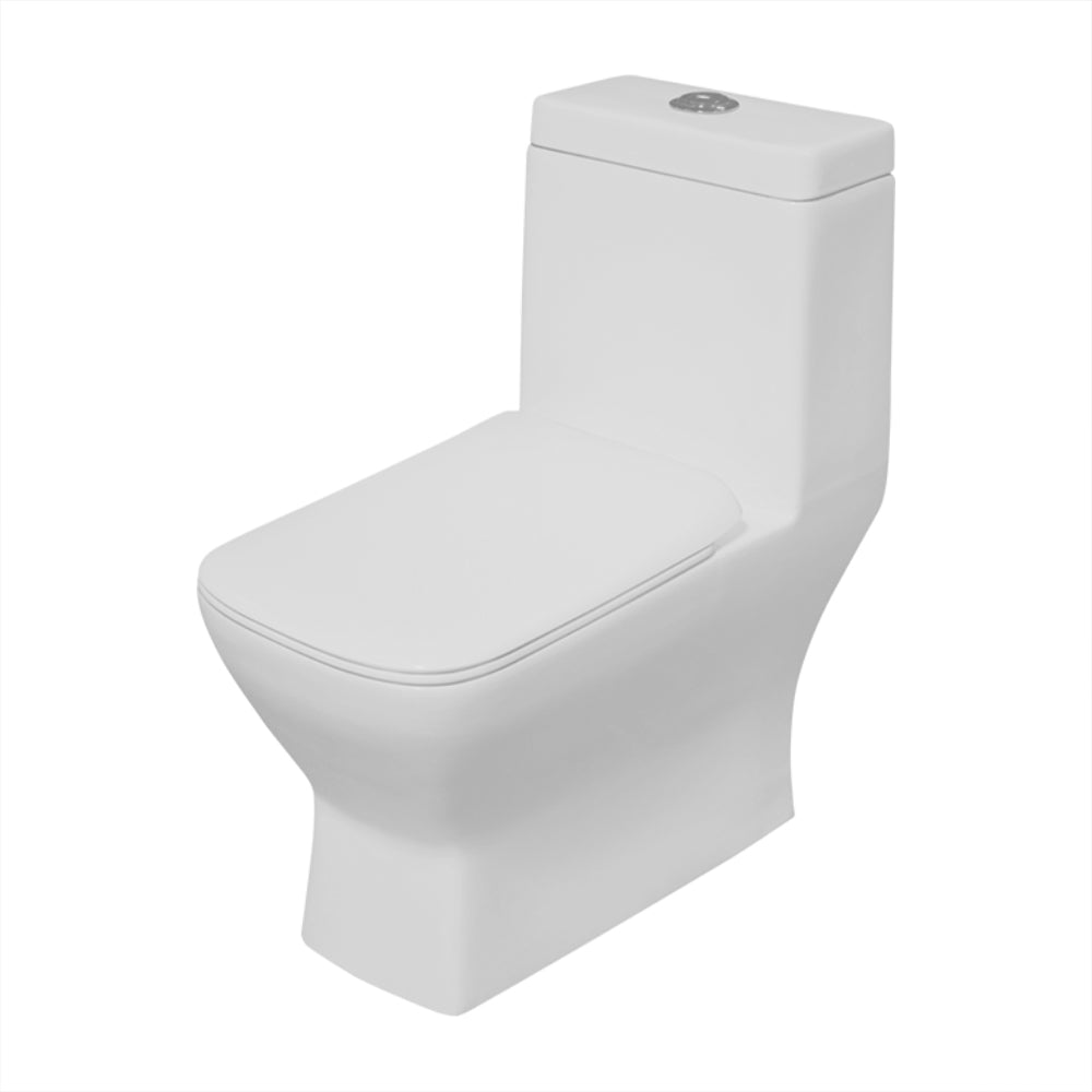 TROY ONE PIECE WC WITH SEAT COVER S TRAP (9 INCH) ALASKA WHITE 665X360X760MM - VARMORA INDIA - 0 SET