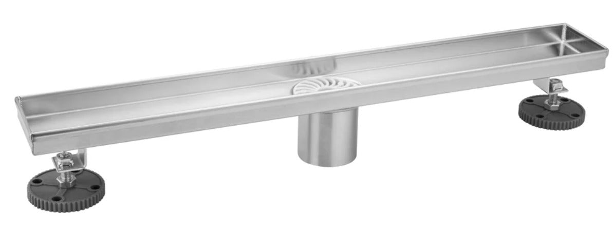 AQD-SCB-50070-316-BS CONTRACT SHOWER CHANNEL BASE 500X70X75MM (GRADE 316) BRUSHED STAINLESS STEEL - AQUADRAIN - 270 PCS
