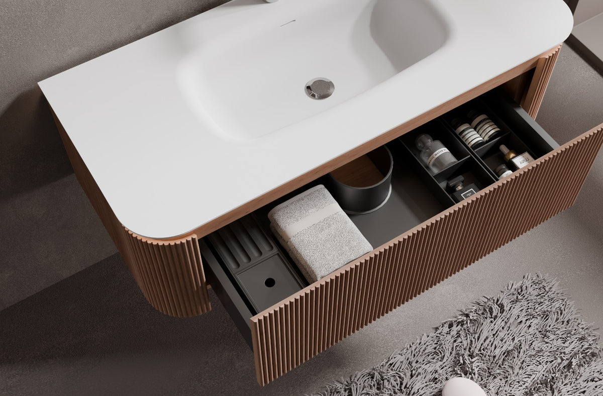 EMILIA-80 CABINET 800X475X365MM WITH MATT WHITE CORIAN WASHBASIN - WONDERFUL HK - 9 SET