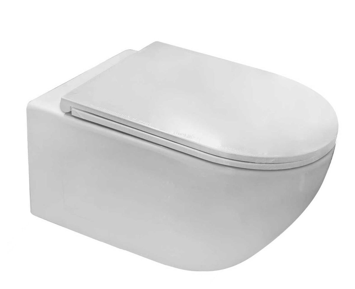 107 TORNADO WALL-HUNG TOILET WHITE 535X365X355MM P-TRAP, 180MMUF COVER, STAINLESS STEEL - LUCCA - 1 PCS