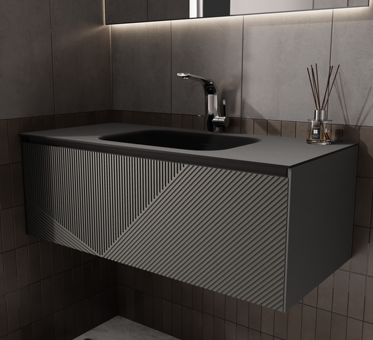 ARIN-80 MDF CABINET 800X455X350MM WITH BD-040-80 RESIN WASHBASIN - WONDERFUL HK - 9 SET