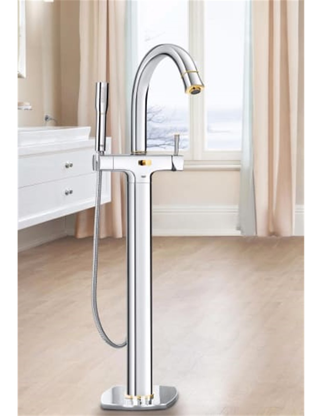 23318IG0 GRANDERA SINGLE LEVER BATH MIXER 1/2"  FLOOR MOUNTED CHROME GOLD GROHE - 0 PCS