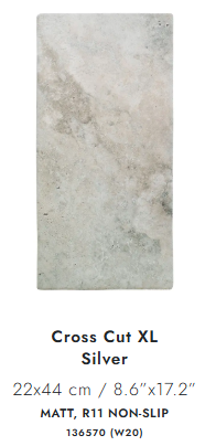 136570 CROSS CUT XL SILVER 22X44CM - WOW SPAIN - 56 M2