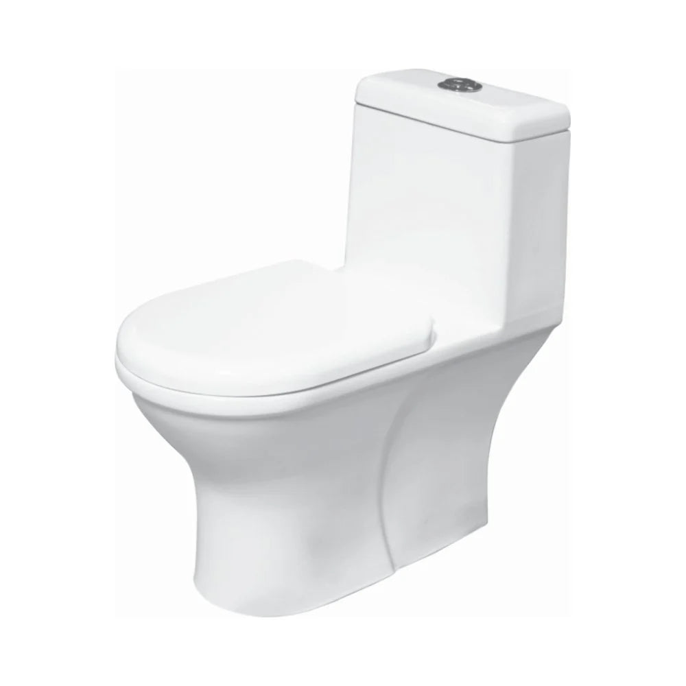 HECTOR ONE PIECE WC WITH SEAT COVER S TRAP (9 INCH) ALASKA WHITE 685X360X715MM - VARMORA INDIA - 0 SET