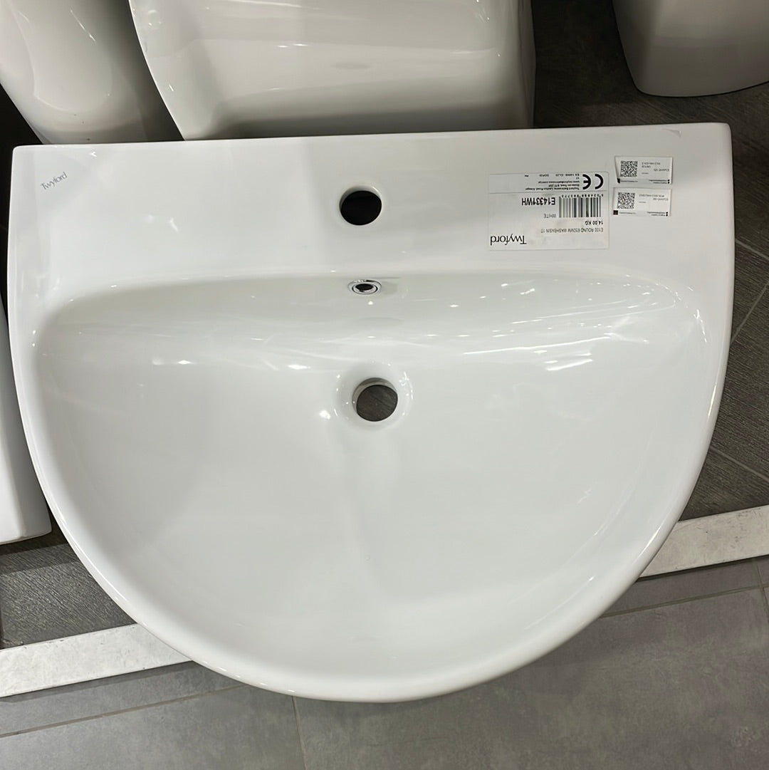 E14331WH E100 ROUND 1 TAP WASH BASIN 65 CM TWYFORD - 0 PCS