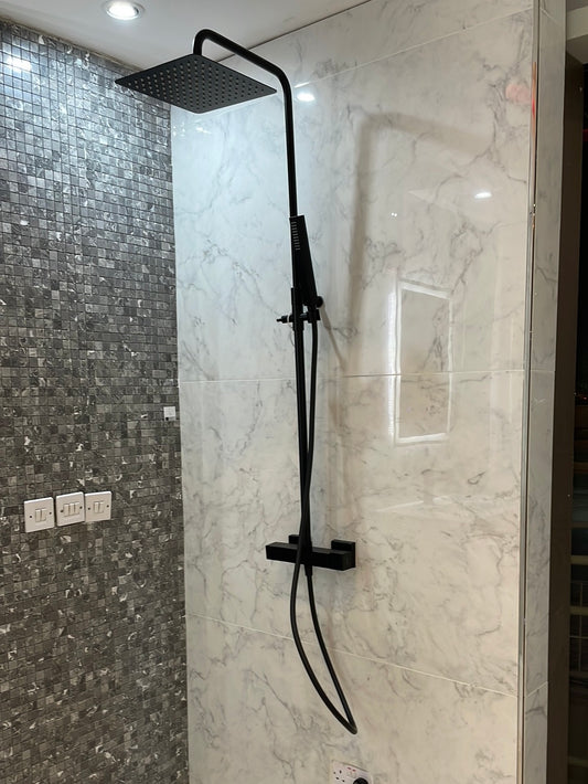 48415K250NG KUADRAT THERMOSTATIC ROUND TELESCOPIC SHOWER COLUMN UNIT WITH SHOWERHEAD K250 - MAIER - 2 PCS