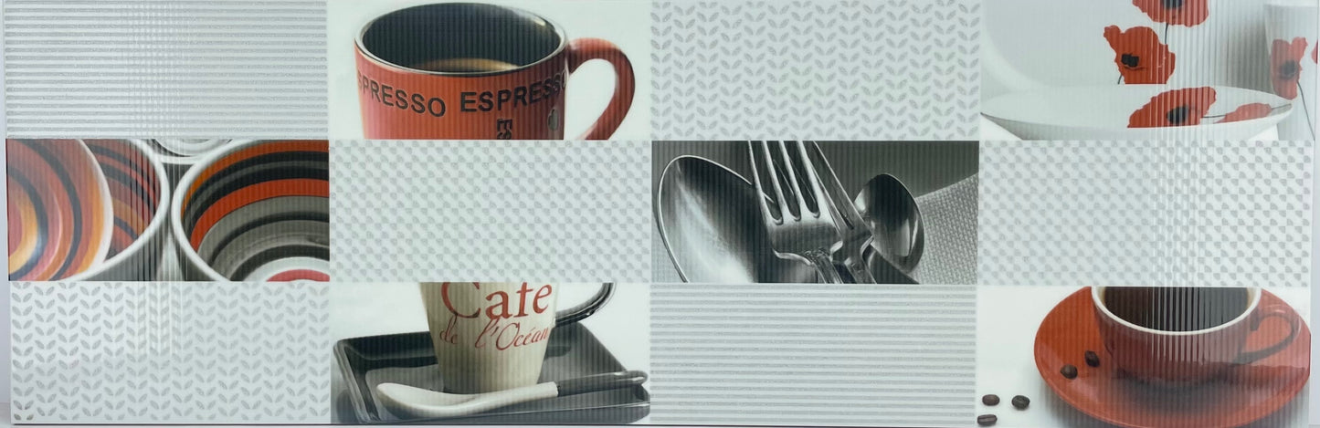 FINLAND COCINA BLANCO DECOR  25X75 CM ELMOLINO SPAIN - 2 PCS