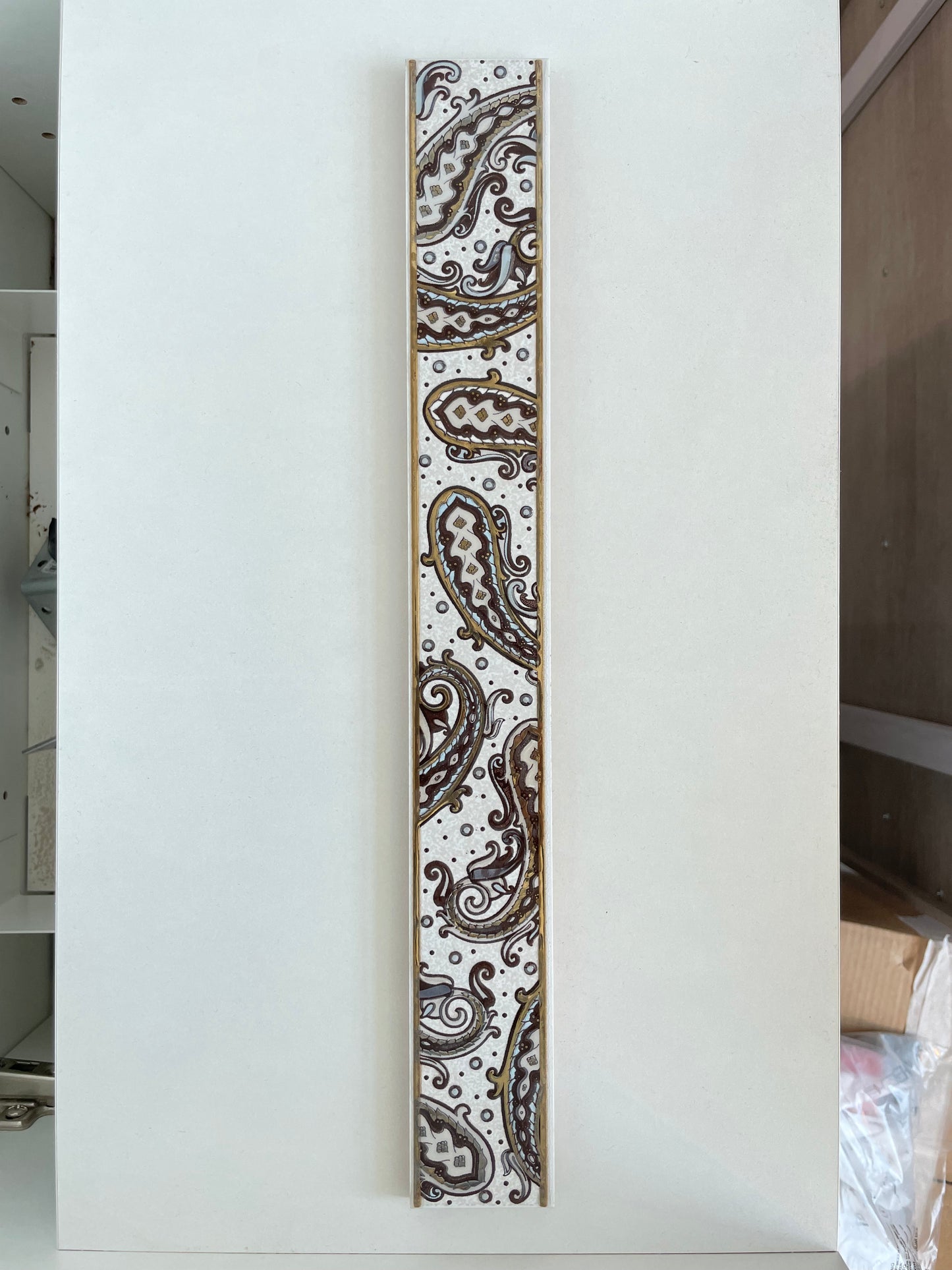 LISTELLO CACHEMIR MARRON LINING 5X40 CM ELMOLINO SPAIN - 310 PCS