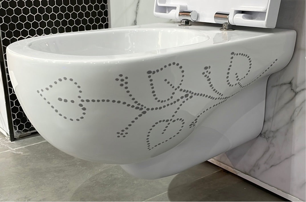 NUV100/SOSK, RIS01 NUVOLA WALL HUNG WC & GREY PAINTING ON WHITE BACKGROND AZZURRA ITALY - 0 SET